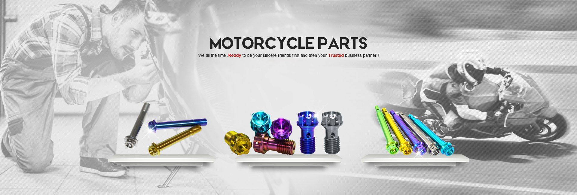 Titanium alloy parts for motorcycles